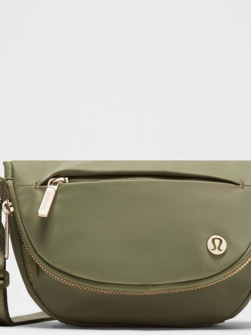 lululemon athletica Olive Green Crossbody Belt Bag with Gold Hardware - Picture 1 of 7